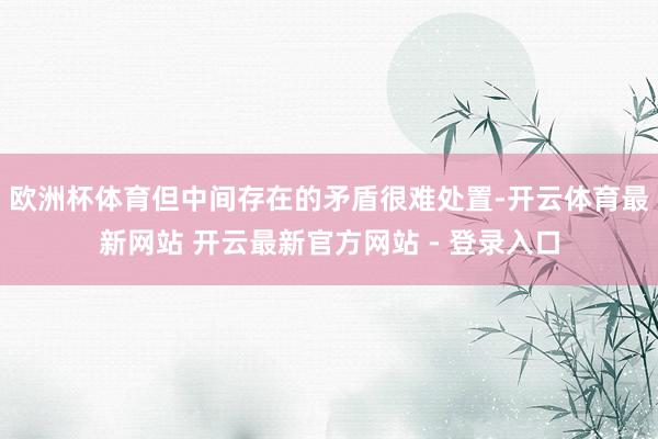 欧洲杯体育但中间存在的矛盾很难处置-开云体育最新网站 开云最新官方网站 - 登录入口