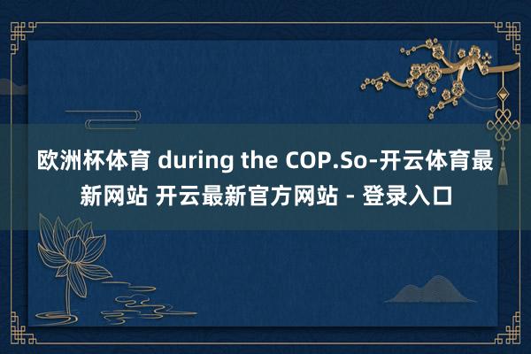 欧洲杯体育 during the COP.So-开云体育最新网站 开云最新官方网站 - 登录入口