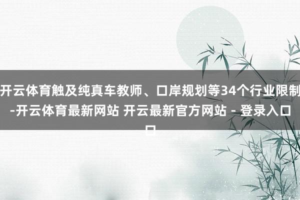 开云体育触及纯真车教师、口岸规划等34个行业限制-开云体育最新网站 开云最新官方网站 - 登录入口