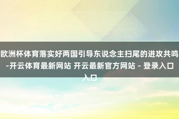 欧洲杯体育落实好两国引导东说念主扫尾的进攻共鸣-开云体育最新网站 开云最新官方网站 - 登录入口