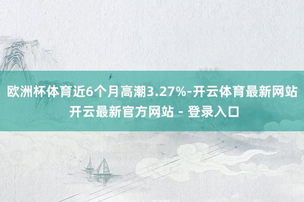欧洲杯体育近6个月高潮3.27%-开云体育最新网站 开云最新官方网站 - 登录入口