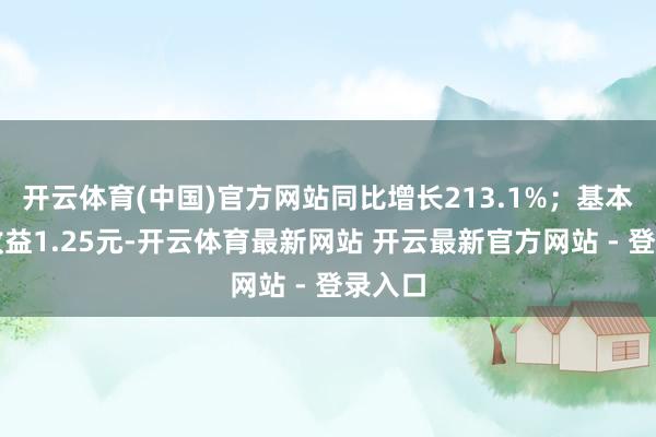 开云体育(中国)官方网站同比增长213.1%；基本每股收益1.25元-开云体育最新网站 开云最新官方网站 - 登录入口