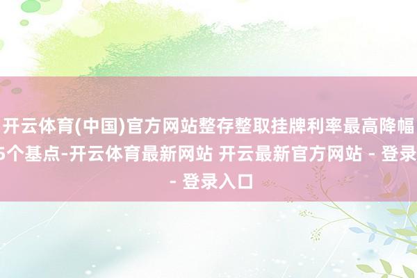 开云体育(中国)官方网站整存整取挂牌利率最高降幅为25个基点-开云体育最新网站 开云最新官方网站 - 登录入口