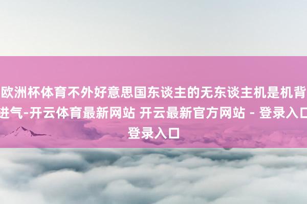 欧洲杯体育不外好意思国东谈主的无东谈主机是机背进气-开云体育最新网站 开云最新官方网站 - 登录入口
